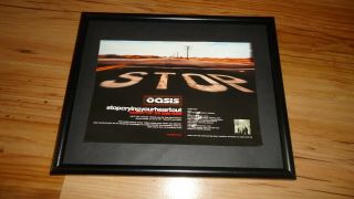 Oasis Stop Crying Your Heart Out - Framed Press Release Promo Advert