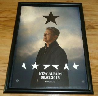 David Bowie Black Star Framed Press Release Promo Poster