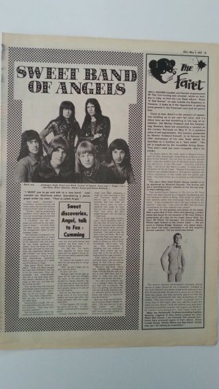 The Sweet Andy & Mick And Angel 1974 Uk Article /clipping