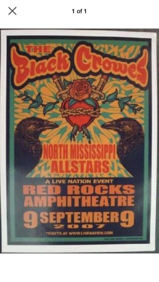 Black Crowes Poster Red Rocks 2007 North Mississippi All Stars