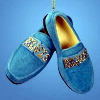 Elvis Presley Blue Suede Shoes Christmas Ornament