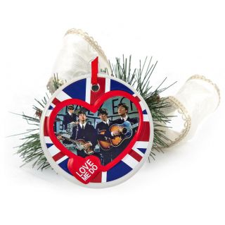 Beatles Collectible: 2016 " Love Me Do " Porcelain Disc Christmas Holiday Ornament
