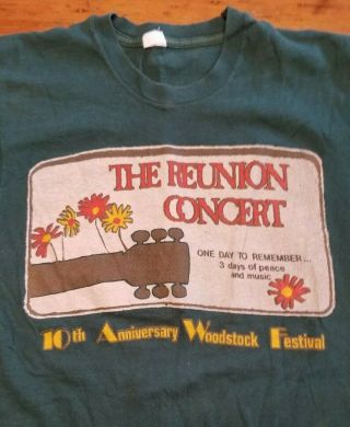 Vtg 1979 Woodstock Reunion 2 Sided Concert Shirt Stephen Stills Paul Butterfield