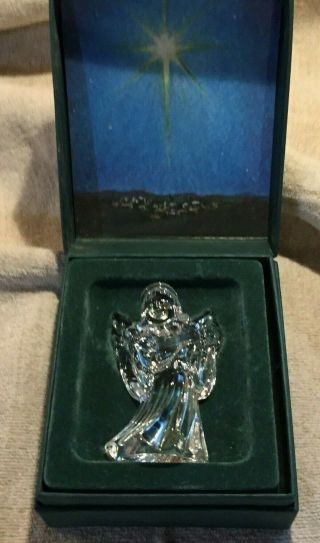 Waterford Marquis Crystal The Nativity Angel With Mandolin Box Sticker
