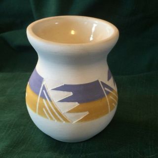 Vintage Native American Small Pottery Jar Signed W.  Larvie