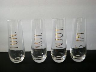 4 Rae Dunn Stemless Party Flutes - Mib