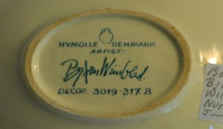 Nymolle Denmark,  BJORN WIINBLAD,  Nut Dish,  3019 - 317 - B,  Green,  Girl w Birds 8
