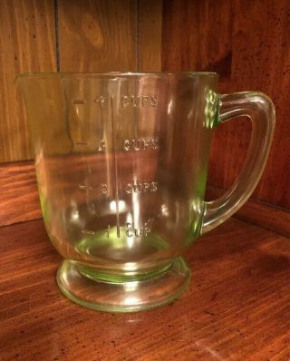 Vintage Green Glass 4 Cup Measuring Cup