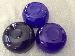 Cobalt Blue Glass Small Bowls Glass Liner Inserts 3 3/4” wide 5