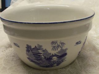 Rare Vintage Hall Pottery Blue Willow Bowl