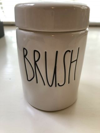 RAE DUNN Toothbrush Holder With Lid Large Letters BRUSH 3