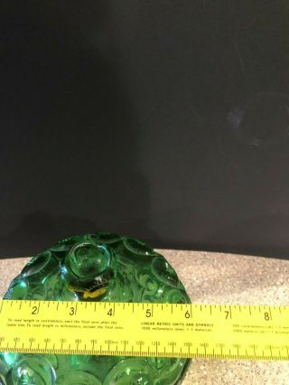 Vtg L.  E.  SMITH Lidded Emerald Green Moon and Stars Footed Compote candy dish 5