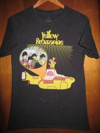 The Beatles - Yellow Submarine Lic Oop - Black T - Shirt - Small