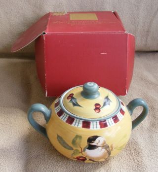 Lenox For The Holidays Winter Greetings Everyday Sugar Bowl With Lid 2003