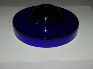 Vintage Art Glass Cobalt Blue Centerpiece Candlestick Taper Candle Holder.