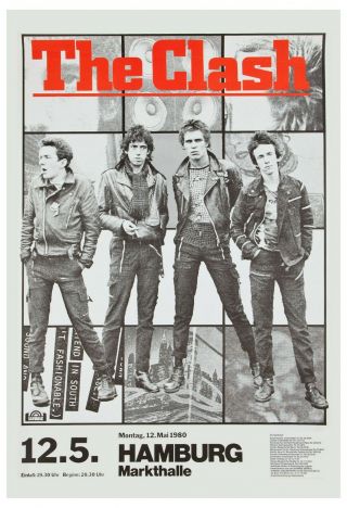 Brit Punk: The Clash at Germany Tour Concert Poster 1980 12x18 2