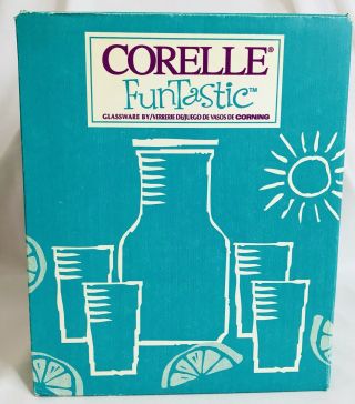 Vintage Corelle Christmas Holiday Magic Funtastic Juice Carafe Set Box 2
