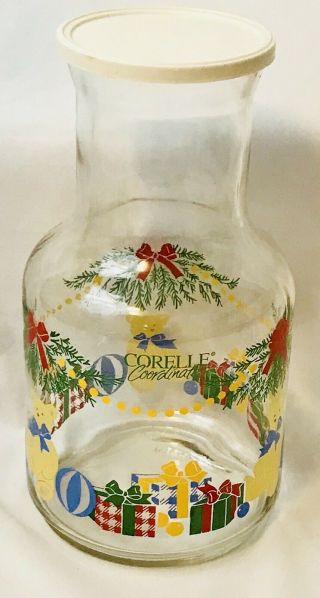 Vintage Corelle Christmas Holiday Magic Funtastic Juice Carafe Set Box 3