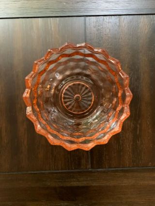 Vintage Art Deco Antique Pink Depression Glass Lidded Dish Bowl 5