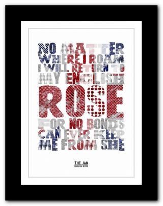 ❤ The Jam English Rose 2 ❤ Song Lyrics Typography Poster Art Print - A1 A2 A3