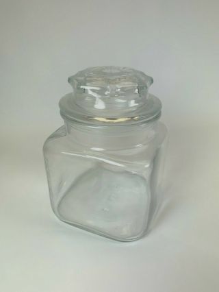 Vintage Anchor Hocking Apothecary Canister Jar Clear Glass Usa