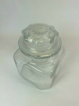 Vintage Anchor Hocking Apothecary Canister Jar Clear Glass USA 2