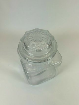 Vintage Anchor Hocking Apothecary Canister Jar Clear Glass USA 3