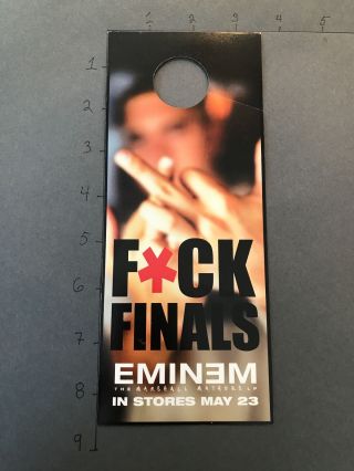 Very Rare Door Hanger Promo Advertising Eminem Marshall Mathers Lp F Ck Finals