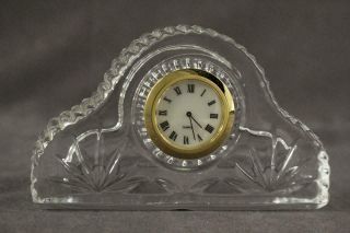 Vintage NOS Princess House Crystal HIGHLIGHTS Pattern Quartz Clock 851 3 