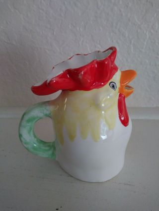 Vintage Ceramic Rooster Pitchers set of 3.  Italy Pottery Hand Painted 4