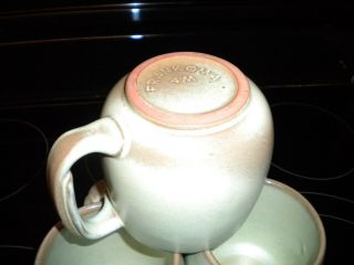 Vintage Frankoma Pottery XL Coffee Mug 4M Prairie Green X2 2