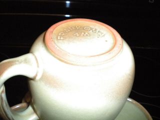 Vintage Frankoma Pottery XL Coffee Mug 4M Prairie Green X2 3