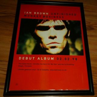 Ian Brown Unfinished Monkey Business Framed Press Release Promo Poster