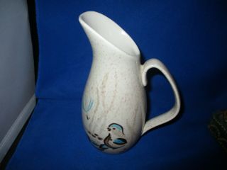 Vintage 7 " Red Wing Pottery Pitcher Bob White Quail