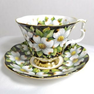 Royal Albert Dogwood Tea Cup And Saucer Bone China Flora Series England