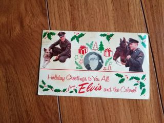 Vintage 1959 Elvis Presley Holiday Greetings Postcard - Rare