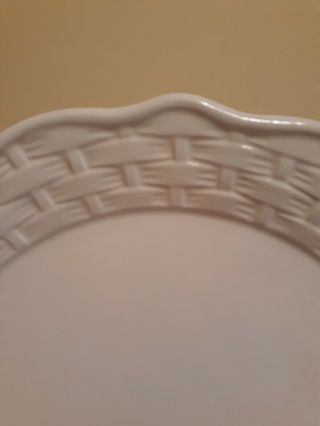 3 Basketweave 10.  5 inch Dinner plates by Home and Garden Party Stoneware cream 3