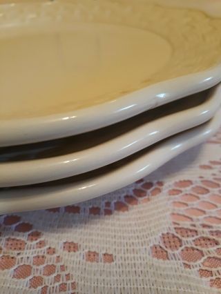 3 Basketweave 10.  5 inch Dinner plates by Home and Garden Party Stoneware cream 6