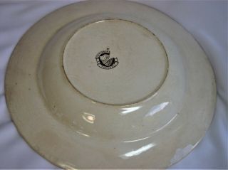 Antique G W Turner & Sons Brown Transferware Phileau pattern 9 1/2 Inch Bowl 3