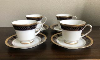 Noritake Golden Twilight Cups And Saucers Set Of 4
