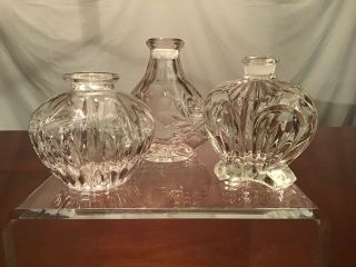 3 Princess House Romance Heritage 24 Lead Crystal Vases Vintage