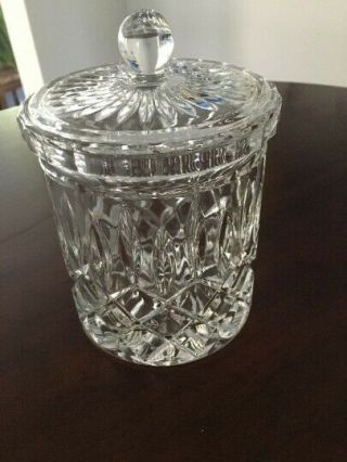 Vintage Clear Cut Glass Covered Candy Dish With Lid Cond.