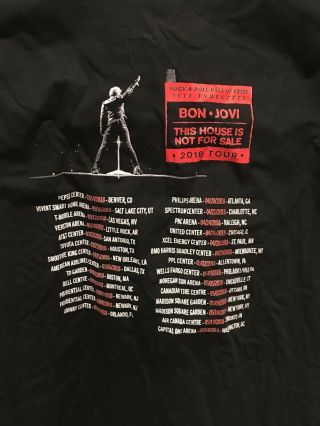 Bon Jovi This House is Not Tour 2018 Mens Black T - Shirt Size XL 5