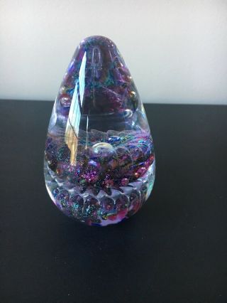 Vintage Maytum Studio Jellyfish Paperweight Signed Dichroic Art Glass