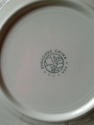 4 Syracuse China Dinner Plates Black Platinum Scalloped Edge Restaurantware 4