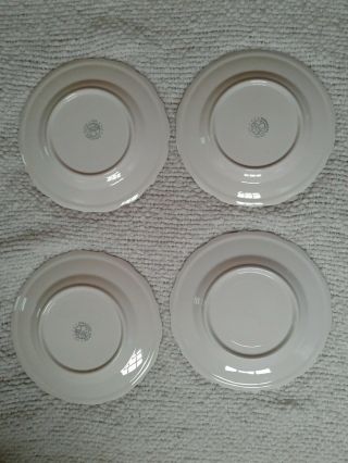 4 Syracuse China Dinner Plates Black Platinum Scalloped Edge Restaurantware 6