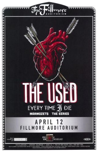 The Every Time I Die Denver 2015 Concert Poster Fillmore