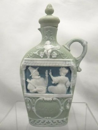 Schafer Vater German Porcelain Figural Bottle Prosit Lady & Man Drinking