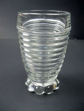 Vintage Manhattan Anchor Hocking Glass Co.  Depression Glass Crystal 8 " Vase