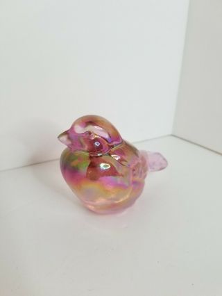 Fenton Iridescent Pink Bird Art Glass Figurine 2